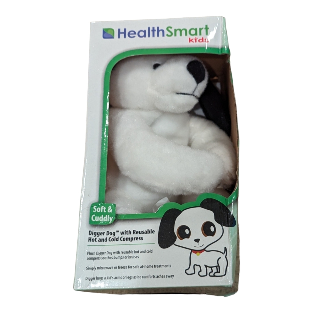NWT Heath Smart Kids Digger Dog Stuffy with Reusable Hot and Cold Compress